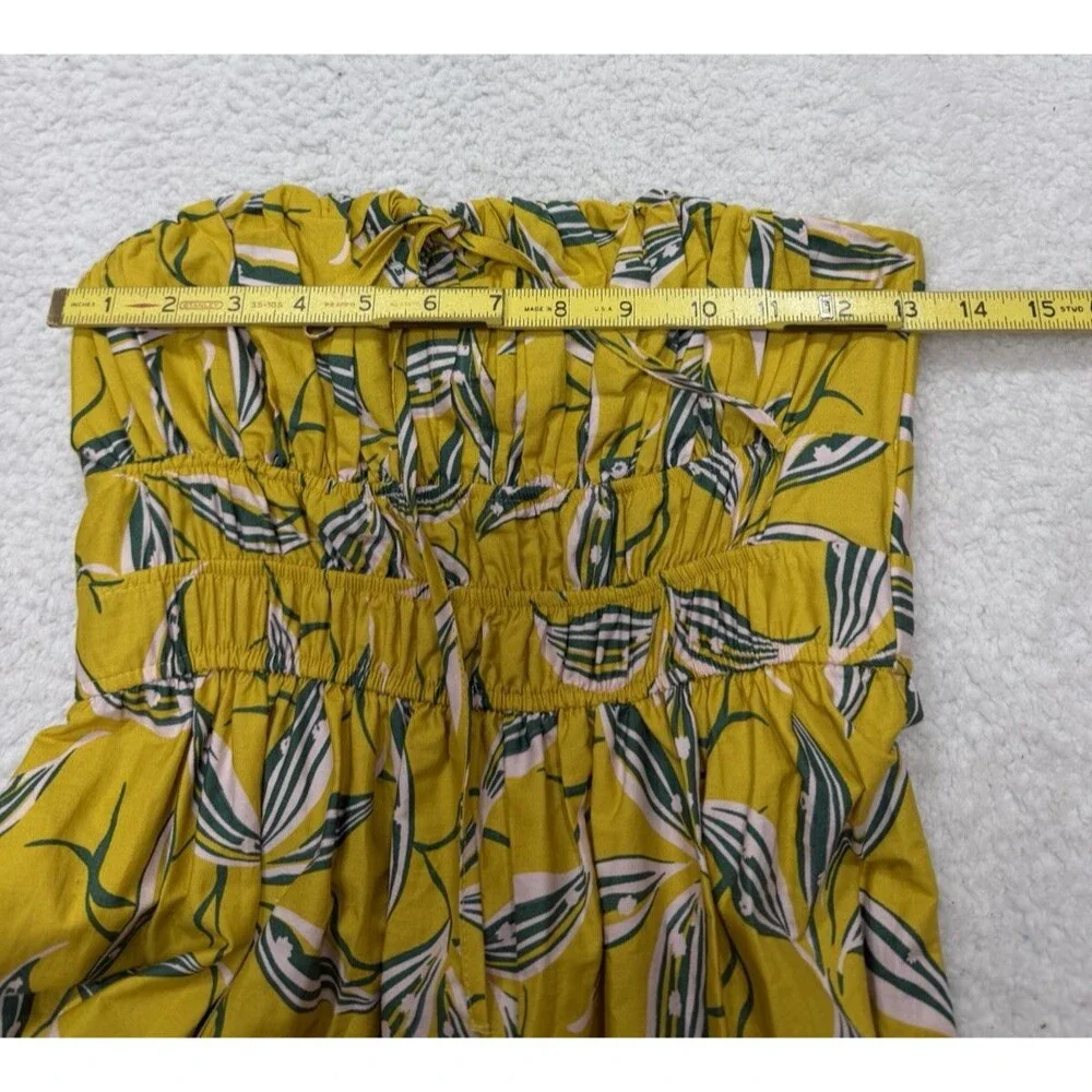 Anthropologie Maxi Dress Yellow Somerset Strapless Vacay Boho Preppy Size XS NWT - Picture 7 of 12